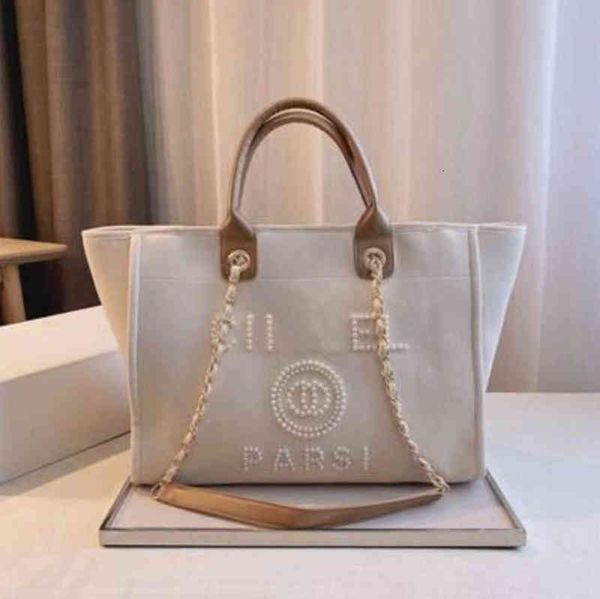 

designer classic canvas beach bags luxury pearl evening bag brand ch portable shopping large capacity handbag women handbags label backpack