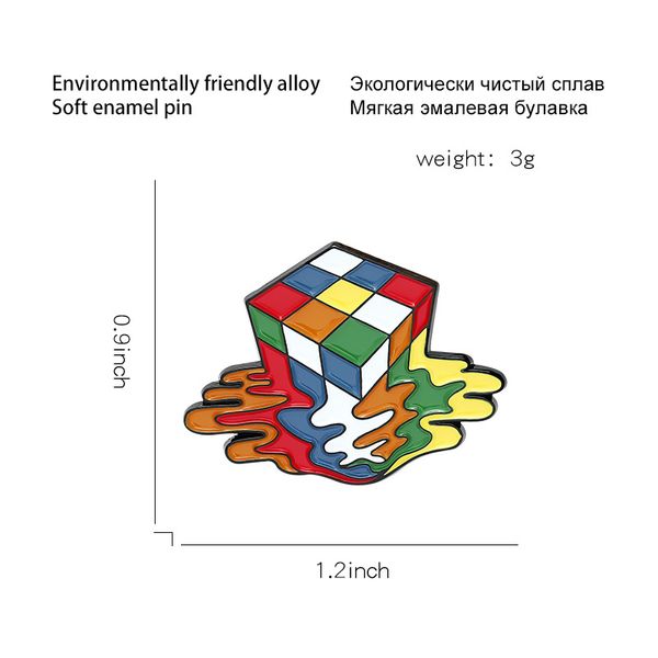 Melty Cube Spille smaltate Spilla giocattolo colorato Borsa Abbigliamento Distintivo bavero Regalo di gioielli per cartoni animati per bambini Amici 6151 Q2