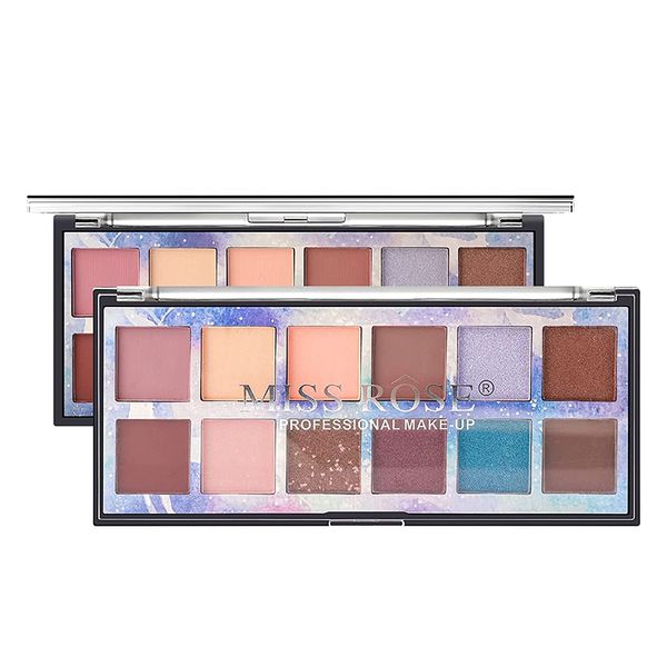 Palette di ombretti a 12 colori Natural Shimmer Matte High Pigmentated Waterproof Blendable Smooth Fine Powder Eyeshadow Palette Trucco professionale