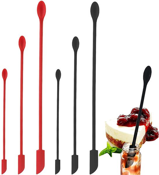 6 peças Silicone Last Got Spatula Spoon para loção para garrafas de maquiagem de cozinha de beleza Tiny para meninas e mulheres