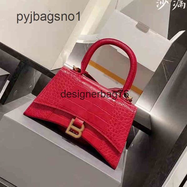 

brand 2022ss balenciga bag designer 22s s cowhide hourglass shaped crocodile pattern handbag single shoulder messeng 3zb0