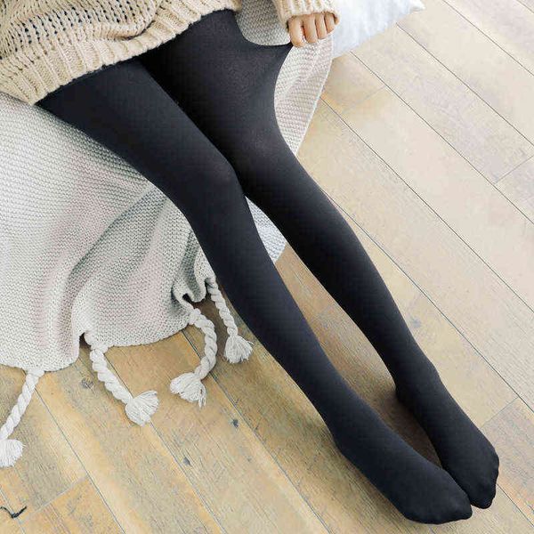 

fleece tights womens sock pants plush pantyhose skin effect stockings sock female leggings lined pants black 2022 new autumn l220714, Black;white