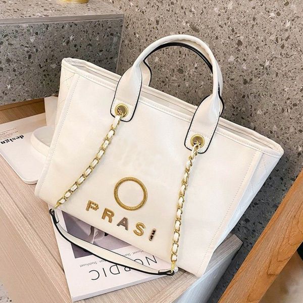 

women's fashion luxury handbags evening bags ch designer metal letter badge tote bag small mini body leather beach handbag large female