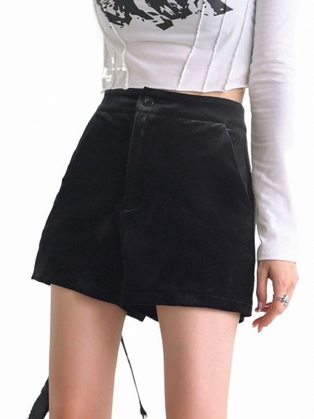 

dazy high waist velvet shorts g1le#, White;black
