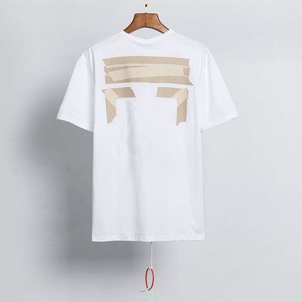 

fashion classic brand mens t shirts offs summer designer women loose tees quality t-shirt letter arrow oil painting black white tshirts lux, White;black
