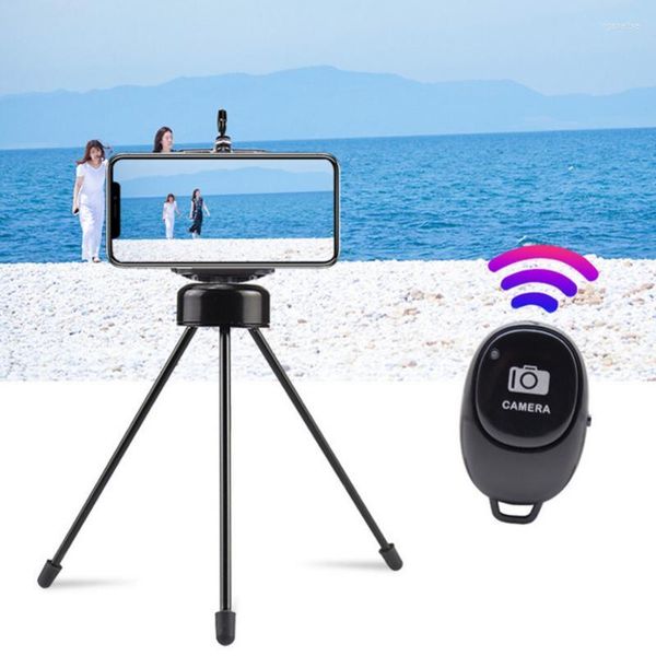 Tripods Masaüstü Telefon Kamera Videosu için Tripod Bluetooth Kablosuz Selfie Stick Deklanşör Uzaktan Denetleyici Akıllı Telefon Canlı Loga22