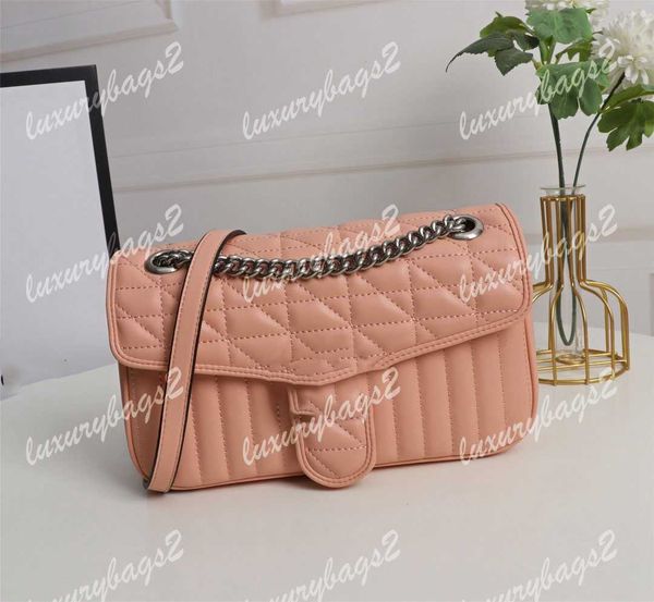 

crossbody bag luxurys designers bags 26cm 22cm marmont silver hardware 4 colors double logo buckle 443497 new geometric style design handbag