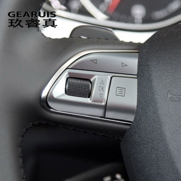

for audi a6 a7 c7 s6 s7 rs6 rs7 car styling steering wheel switch button trim frame protection cover sticker interior decoration
