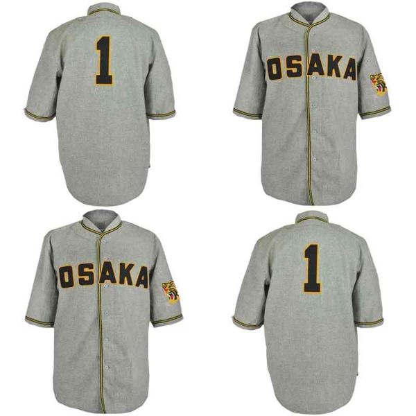 

osaka tigers 1950 road jersey custom men women youth baseball jerseys any name and number double stitched, Black