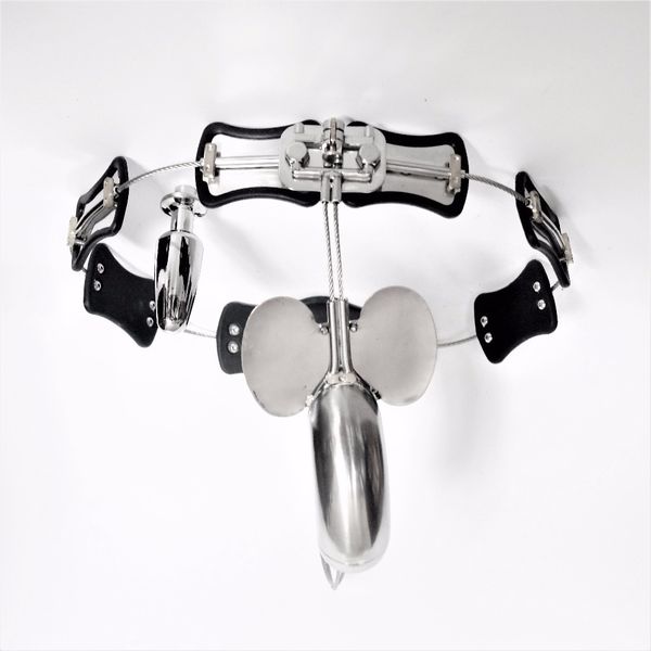 

adjustable size stainless steel male chastity belt, t-type lock, device, game, toy, s097
