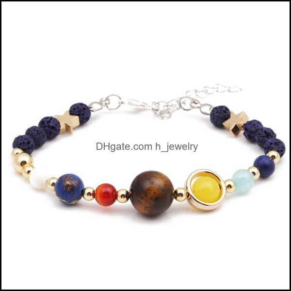 

charm bracelets jewelry universe galaxy the eight planets in solar system guardian star natural stone lava aromatherapy dhs7o, Golden;silver