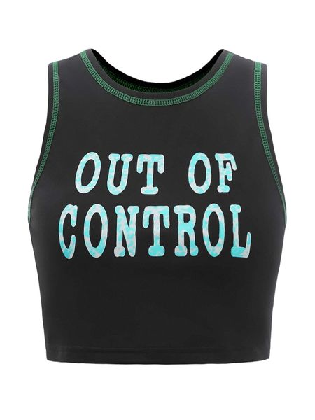 

slogan graphic stitched tank q4px#, White