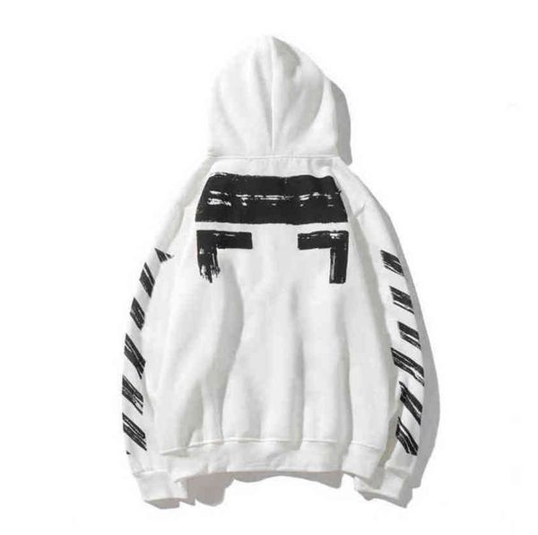

classic mens loose offs sweatshirts fashion brand hoodie designers luxury pullover back oil paint arrow x men women hoodies black white jac