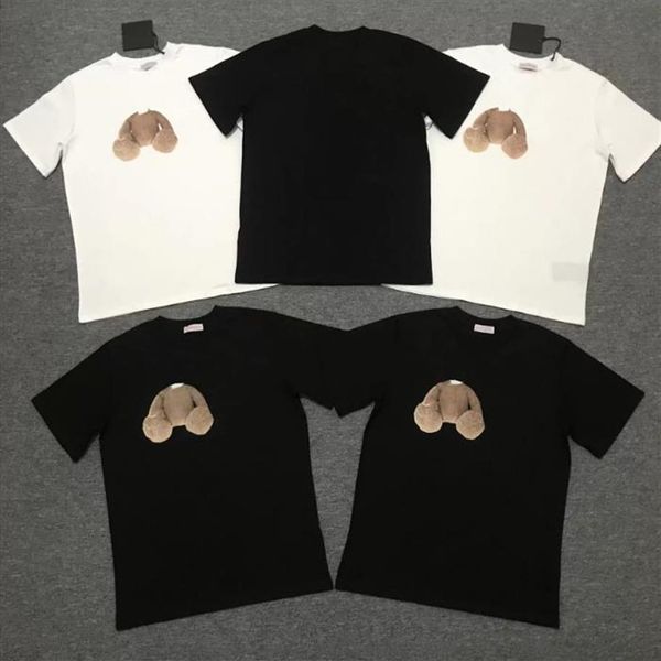 

2022 designer men t shirt palms short sleeve shirts angles women printing crewneck letter t-shirt bears tee womens mens loo2585, White;black
