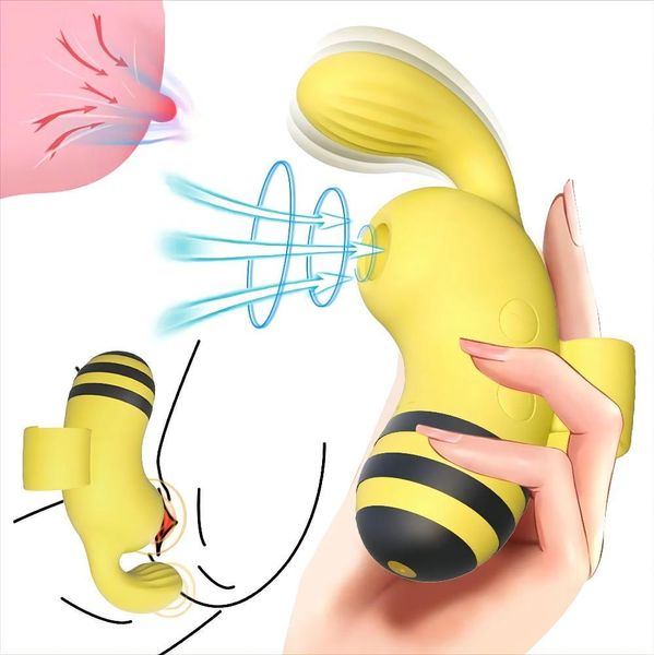 Guanti di dito forti vibratore che succhia giocattoli sexy adulti stimolatori clitoride femmina USB Carica 15 modalità G Spot Massager Dildo per