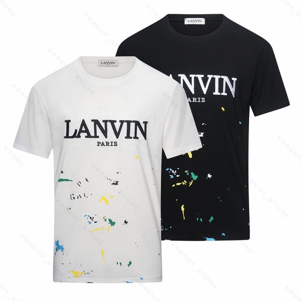

lanvins tshirt mens women designers t shirts hip hop fashion printing short sleeve man t shirt polo ces tees, White;black