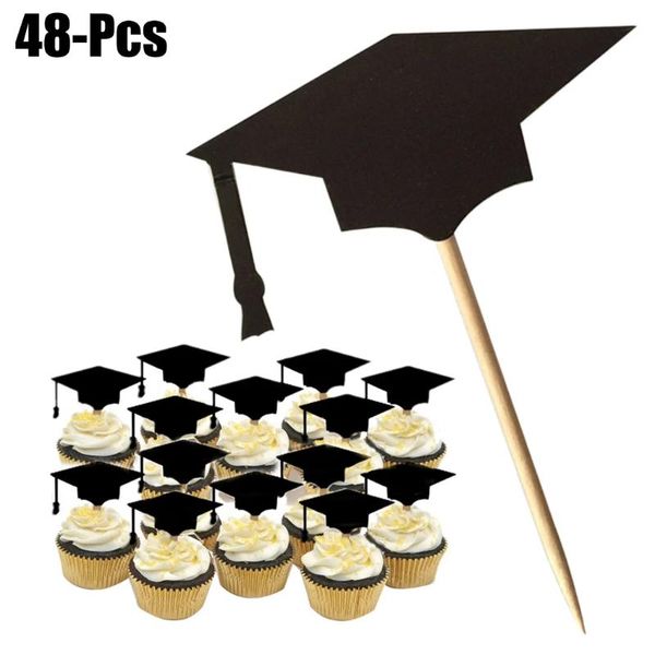 Altre forniture per feste di festa Happy Graduation Paper Cake Toppers Cupcake Wrapper Bachelor Cap Trascrizione Classe di decorazione Studente Cerem