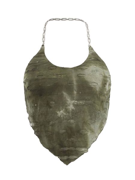 

tie dye chain detail hanky hem halter z8iv#, White