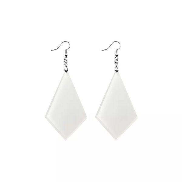 Brincos de sublimação em branco com brinco de diamante inacabado em branco pingente ganchos de orelha para artesanato faça você mesmo