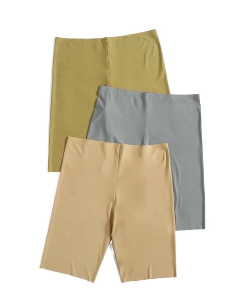 

plus 3pack solid safety shorts q9ep#, Black;white