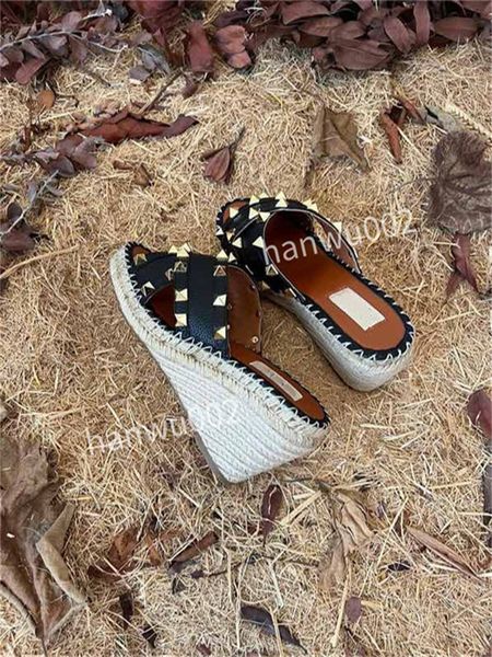 

women luxury designer sandals slippers leather summer flat slipper embroidery fashion beach woman big head rainbow, Black