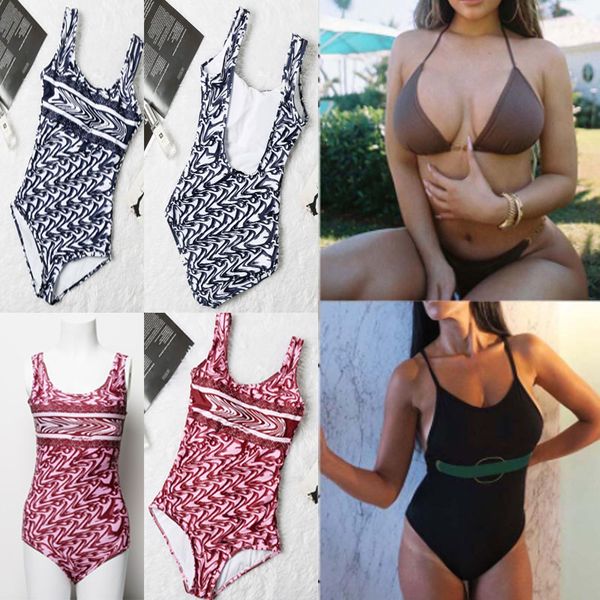 

printed one piece swimsuit designers bikini womens swimwear bathing suit summer bikinis womans clothes swimwear show, White;black