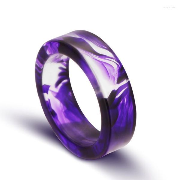 Anéis de casamento Chegada 6mm O padrão de sangue roxo azul anel romântico Vampire Resin Ream Party Jewelry for Men Women Anillos Mujer Wynn22