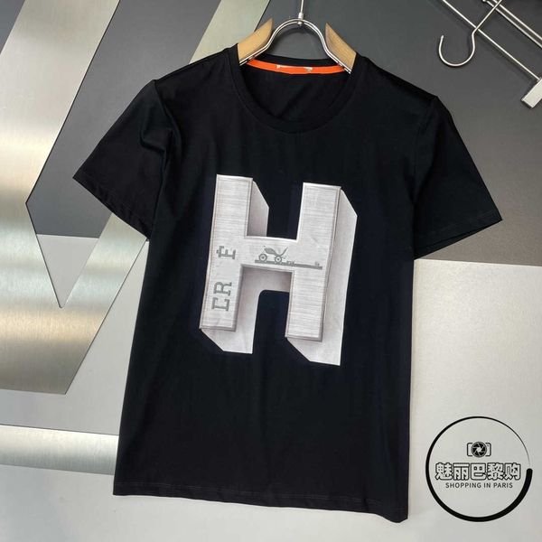 

2023ss designer tide t shirts chest letter laminated print short sleeve high street loose oversize casual t-shirt 100% pure cotton for, White;black