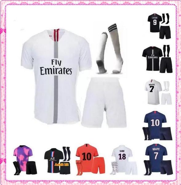 

kit 18 19 20 maillots di maria mbappe cavani soccer jerseys 2018 2019 2020 marquinhos icardi verratti football shirt men maillot de foot hom, Black;yellow