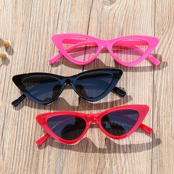 Vintage Gato Eye Kids Glassses Sun Meninas meninas pequenos triangular Frame presente de sol infantil infantil UV400 220705