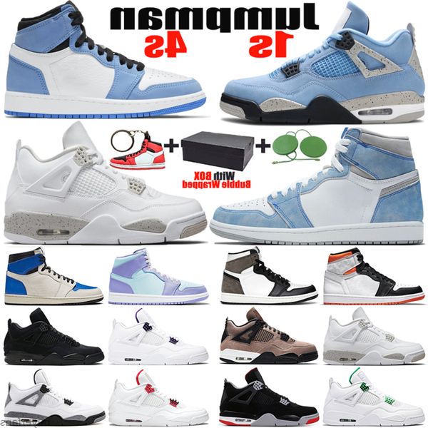 

basketball shoes 1s hyper royal court purple university blue 4s black cat jumpman 1 red 4 white oreo men women sports sneakers 36-46 8ewr