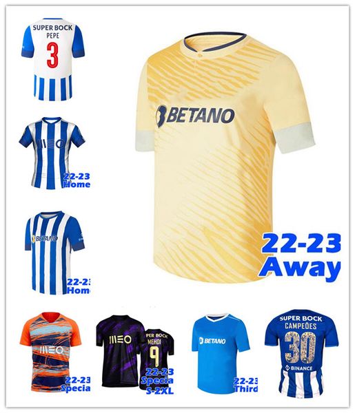 

21 22 23 fc porto campeoes soccer jerseys 2022 2023 camisa special titulos futebol clube concept matheus mehdi maillots marega sergio men ki, Black;yellow