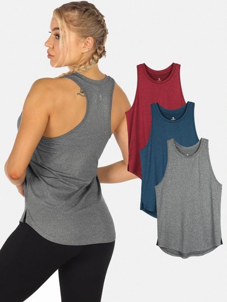 

icyzone 3 pack racerback sports f5ht#, Gray