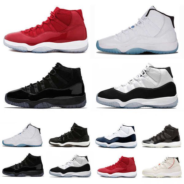 

2022 jumpman 11 11s mens basketball shoes jubilee space jam platinum tint metallic silver legend blue gym red concord high cap and gown bred