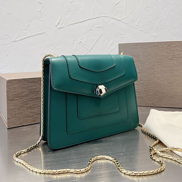 

chain cross body bags plain messenger bag shoulder bags genuine leather serpentine superior quality classical style female purse fashion sin