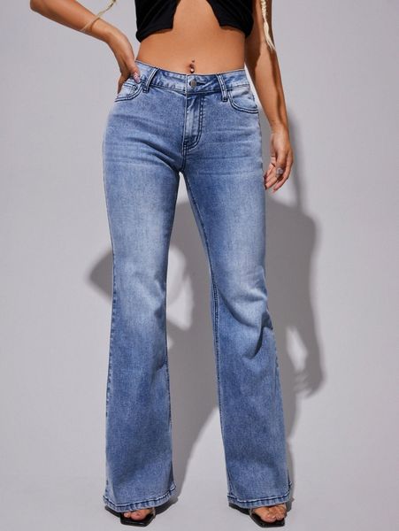 

slant pocket bootcut leg jeans s2ow#, Blue