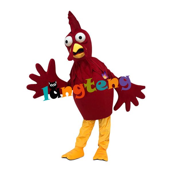 Costume da bambola mascotte M1105 Costume da mascotte farcito di pollo nero rosso giocattolo fatto a mano per adulti