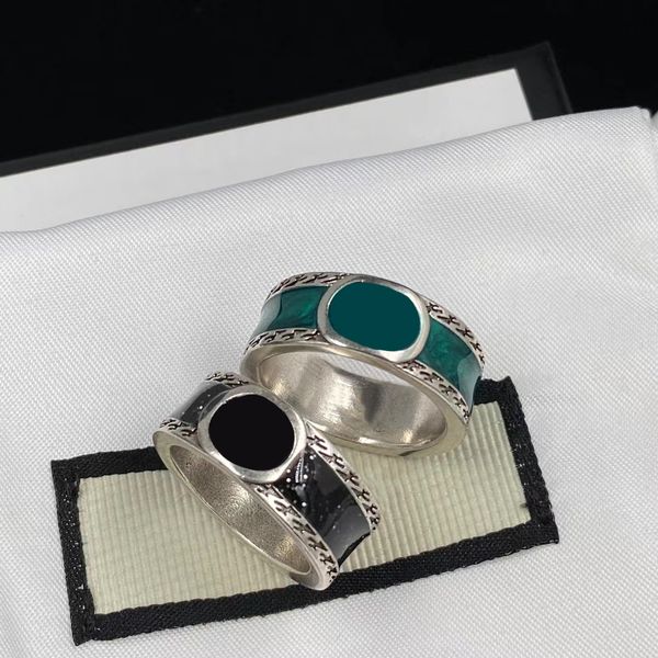 

2022 new mens rings ring width fashion brand vintage ring engraving couples ring wedding jewelry gift love rings bague with box, Silver