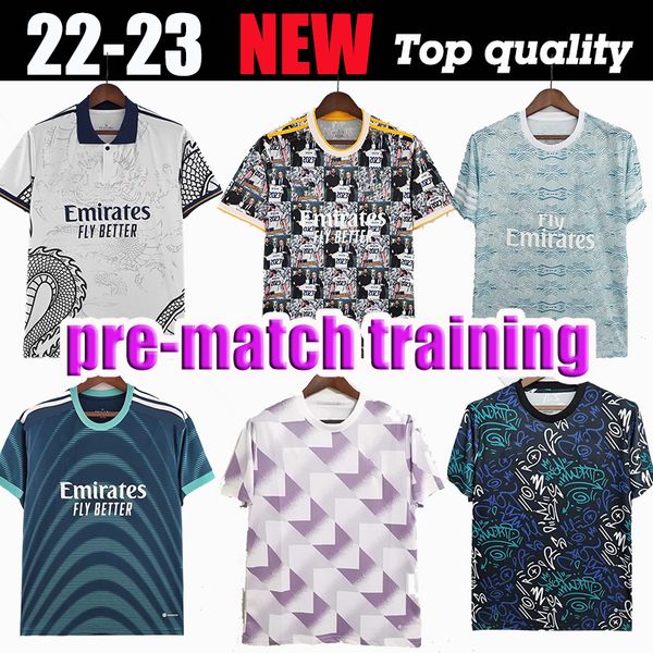 

pre-match training benzema soccer jerseys 22 23 football shirt vini jr modric rodrygo camiseta men kids kit 2022 2023 uniforms camavinga val, Black;yellow