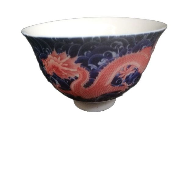 

china old porcelain blue and white porcelain panlong bowl, Silver