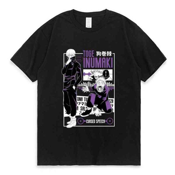

anime inumaki toge jujutsu kaisen t shirt men women summer trend all-match short-sleeved t-shirt casual cotton tee shirt y220426, White;black