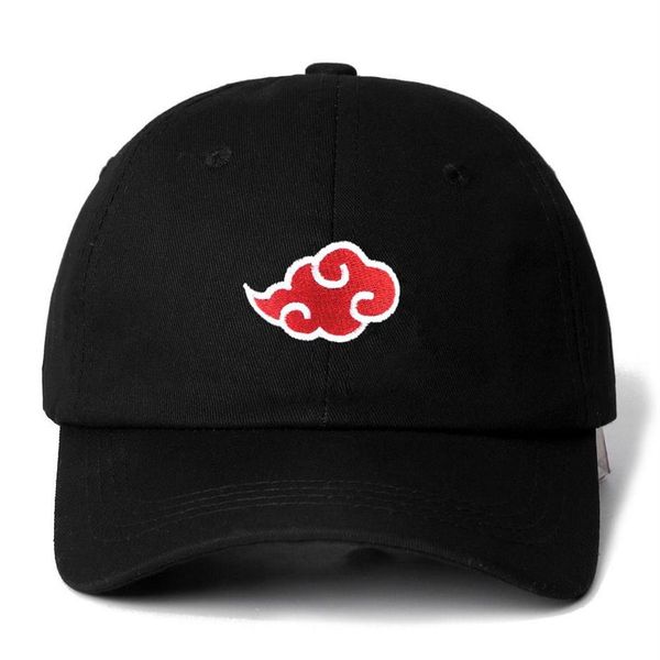 

new 100% cotton cap japanese akatsuki logo anime naruto dad hat uchiha family logo embroidery baseball caps black snapback hat288b, Black;white