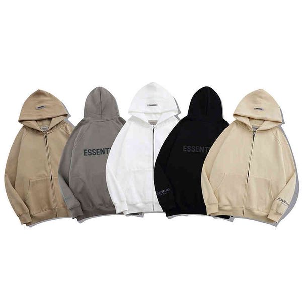 

chaopai s three-dimensional letter zipper plush sweater hooded cardigan 2022 trendy fashion design men's and women's sweaters, Black