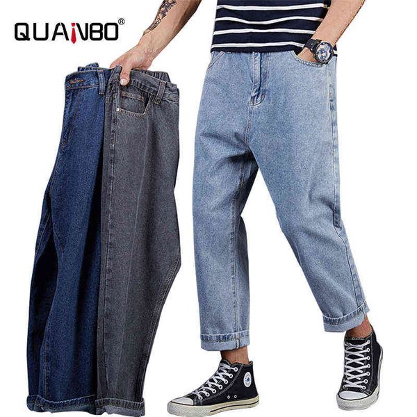 Di grandi dimensioni 42 46 48 di Modo Allentato Hip Hop Pantaloni Alla Caviglia Jeans 2020 Nuovo Autunno Stretch Vita Denim da Uomo Pantaloni Larghi gamba G0104