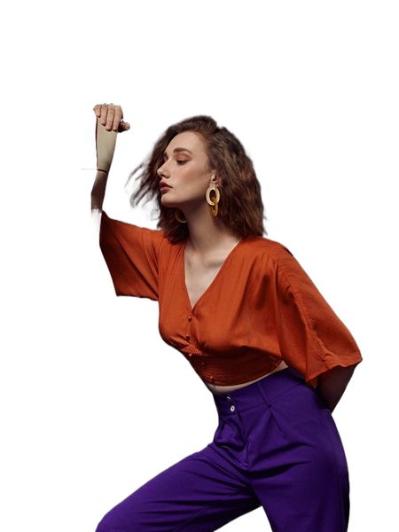 

x oshen v neck button detail dolman sleeve shirred waist q5mh#, White