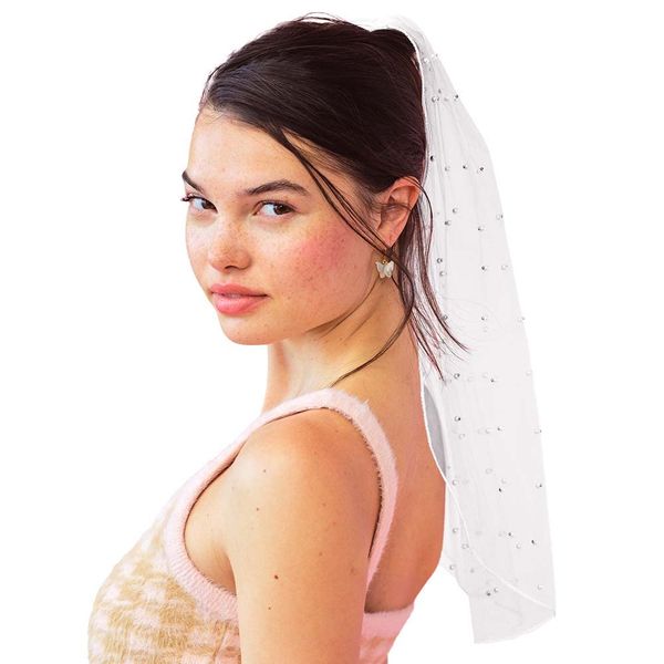 

hair accessories bachelorette party pearl bridal veil ampar