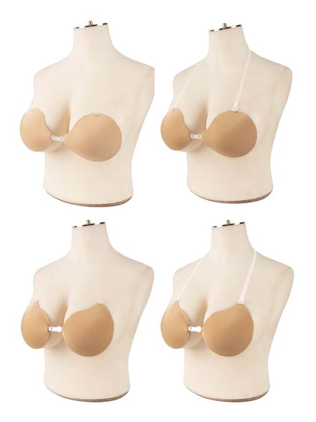 

plus 7pack front close nipple cover with clear strap 82xo#, Black;white