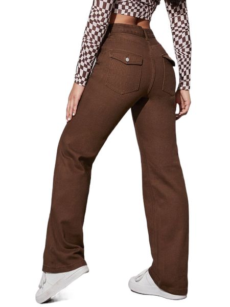 

high waist straight leg jeans 12gf#, Blue