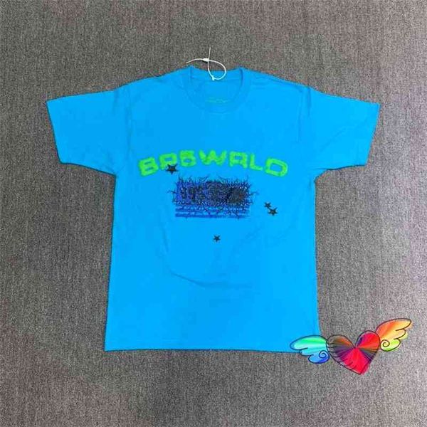 

2022 blue sp5der 555555 t-shirt men women web graphic 555555 tee young thug hip hop short sleevet220728, White;black