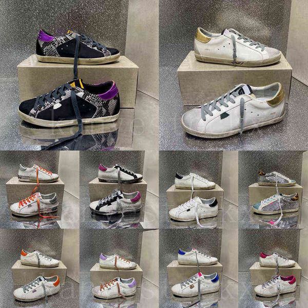 Scarpe da ginnastica dorate di marca italiana di alta qualità Super Star luxury Dirtys Shoe Paillettes Classic White Do-old Dirty Designer Uomo Scarpe casual da donna